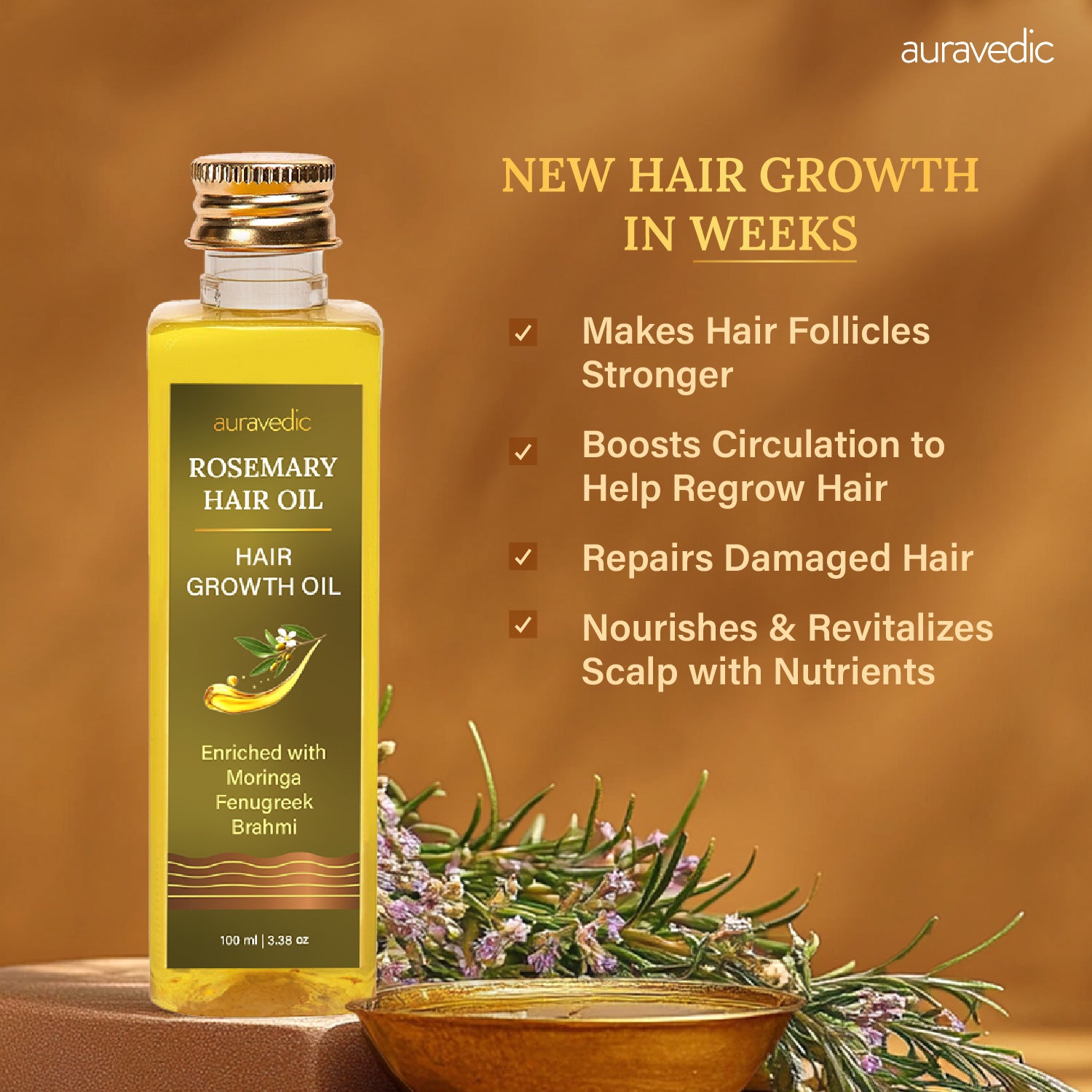 Men’s Rosemary Hair Growth Oil – Stops Hair Fall, Boosts Growth