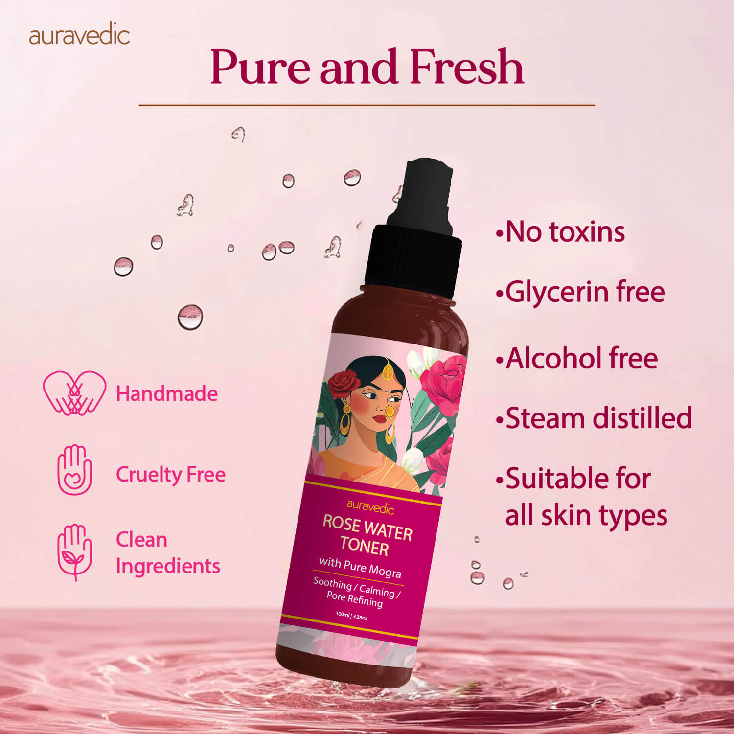 Rose Water Toner - Hydrating & Pore - Tightening