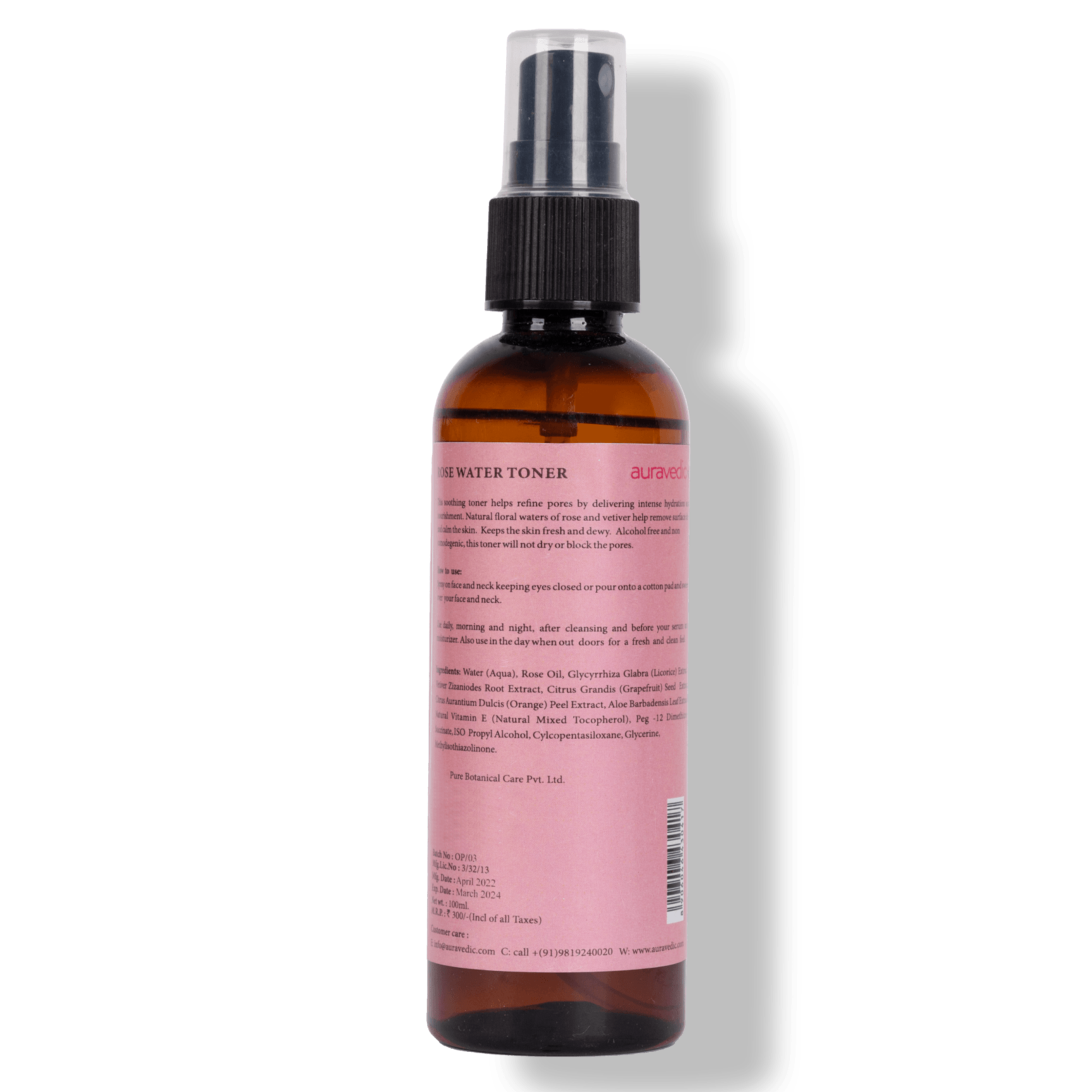 Rose Water Toner - AURAVEDIC