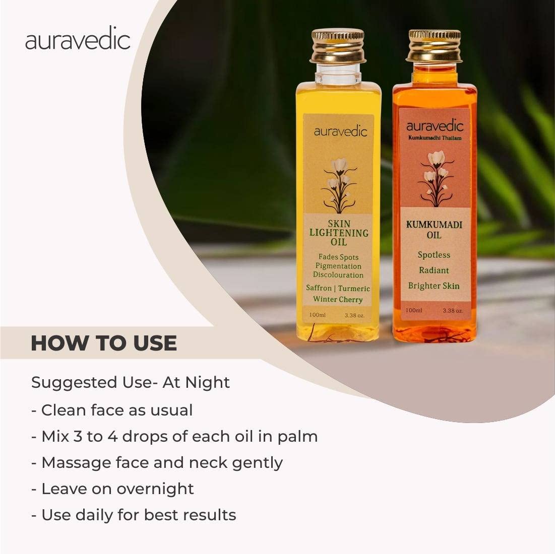 Buy 100 Authentic Collection Of Lightening Glow Oils From Auravedic