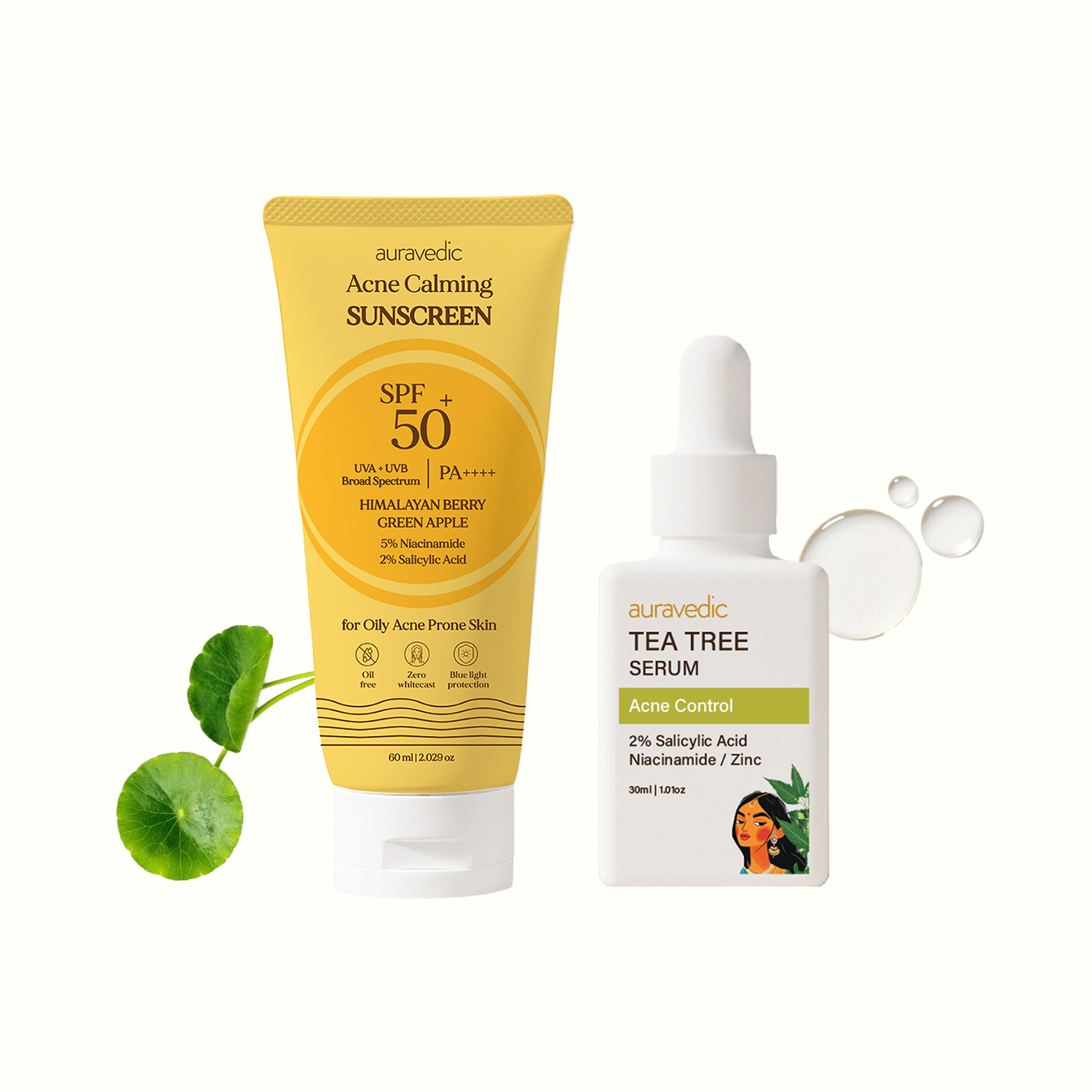 Acne Calming Sunscreen & Tea Tree Serum